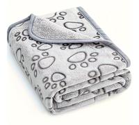 1 coperta per animali domestici in morbido pile resistente agli strappi, design con impronte di zampe, lavabile in lavatrice, calda e confortevole, per cani di taglia piccola, grande e piccola taglia