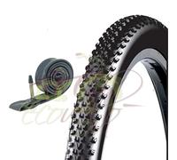 1 COPERTONE 27.5 X 2.10 (54-584) + 1 CAMERA MTB BICI BICICLETTA NERO PNEUMATICO