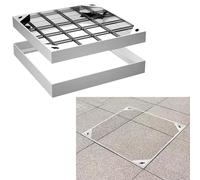 1 copertura invisibile da incasso, 90 x 90 x 5 cm, telaio in acciaio inossidabile 304 resistente e coperchio zincato, per camera di ispezione da giardino, impermeabile e resistente