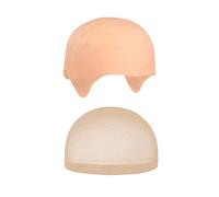 1 copertura per testa calva rugosa e 1 rete per capelli color pelle, cosplay, oggetti di scena in maschera, puntelli di scena per spettacoli sul palcoscenico, puntelli falsi per cuoio capelluto