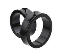 1 coppia (2 pezzi) tunnel in acrilico nero doppio flare gauges solido sella sottile orecchio tappi per la carne 1017, 0G (8MM), Acrilico, Senza pietra