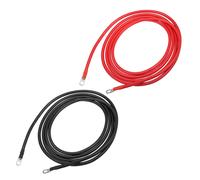 1 Coppia 4 AWG 12ft 3/8" Batteria Inverter Cavi, per Auto Nero Rosso