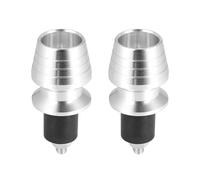 1 Coppia 7/8" Alluminio Lega Moto Manubrio Tappi Argento Tono