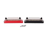 1 coppia di blocchi di distribuzione dell’alimentazione, barra collettore a 10 terminali da 48 V e 150 A con prigioniero M6 e vite M4, terminale in ottone marino nichelato per (2 prigionieri M6, 8