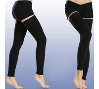 1 Coppia Di Calze Contenitive Senza Piede Fino Alla Coscia Per Donna, Compressione Graduata Ferma 20-30 Mmhg, Aperte Alle Dita, Accessori Da Palestra, Ginocchiere Da Supporto Sportivo L,M,S,XL,XXL,XXX