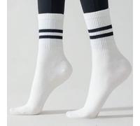 1 Coppia Di Calze Sportive Da Donna A Mezza Gamba Per Yoga Con Colore Unito E Motivo A Strisce Per Sport All Aperto Tagli UnicaTessuto