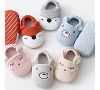 1 Coppia Di Calzini Antiscivolo Stampati Per Neonati Da 0 A 3 Anni, Calzini Corti E Comodi Per Principianti Volpe grigia 11 cm (circa 0-6 mesi),Coniglietto rosa 12 cm (circa 6-12 mesi),Caramel Fox 12 