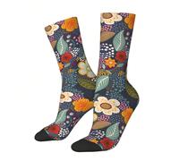 1 Coppia di Calzini da Uomo Vintage Stile Hip Hop "Secret Garden 2" Divertenti e Originali, Calze a Compressione Unisex con Stampa Harajuku, Calzini Equipaggio Allegri, Idea Regalo per Ragazzi, Autunn