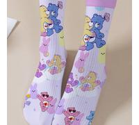 1 Coppia di Calzini Personalizzati da Donna con i Care Bears, Stampa Digitale a 360 Gradi con Disegni Interessanti di Cheer Bear, Wish Bear, Heart Bear, Angel Bear, Grumpy Bear e Altri, Stile Minimali