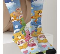 1 Coppia di Calzini Personalizzati per Donne a Tema Care Bears, Stampa Digitale a 360 Gradi con Orsi Felici, Orsi Desiderosi, Orsi a Forma di Cuore, Orsi Angelici, Orsi Irritabili e Altri Motivi, Alla