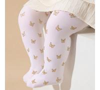 1 Coppia di Collant Traspiranti e Comodi Per Bambine con Motivo di Farfalle Dorate, Adatti per l'Uso Quotidiano o per gli Outfit da Festa 8-12Y,0-6M,6-12M,1-2Y,2-3Y,3-8Y,2 6-12 mesi,2 8-12 anni,2 3-8 