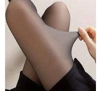 1 Coppia di Collant ultra caldi ed elastici con stile trasparente, collant spessi foderati in pile adatti per l'autunno, ideali da abbinare a pantaloncini, gonne, pantaloni, stivali e tacchi alti, ada