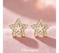 1 Coppia Di Delicati Orecchini A Perno A Forma Di Stella A Cinque Punte In Rame E Zirconia Scintillanti, Adatti Per Bambine, Famiglia, Amici, Compagni Di Classe, Feste, Banchetti, Festival, Appuntamen