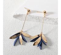 1 Coppia di eleganti e alla moda orecchini lunghi da donna in colori vivaci come rosa, verde, nero, arancione, rosso, viola, rosso, giallo zenzero, con petali, gocce d'acqua, foglie e nappe, delicati 