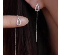 1 Coppia di Eleganti e Raffinati Orecchini a Goccia d'Acqua con Nappine in Argento Sterling 925, Adatti per l'Uso Quotidiano delle Donne, Possono Anche Essere Regalati come Regalo per la Festa della F