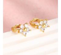 1 Coppia di eleganti orecchini a fiore a 5 petali decorati con cristalli, adatti per ragazze per partecipare a feste, banchetti, vacanze al mare, anche un regalo ideale per il compleanno dei bambini T