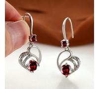 1 Coppia di Eleganti Orecchini a Goccia con Cuore in Zirconia Cubica Argentata per Donne, Orecchini Eleganti a Dichiarazione d'Amore, Gioielli di Tutti i Giorni Alla Moda, Regalo di Gioielli Eleganti 