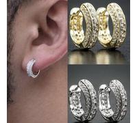 1 Coppia Di Eleganti Orecchini A Perno In Zirconia Cubica Per Uomo Come Gioielli Da Festa E Accessori Hip Hop Tagli UnicaRame