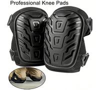 1 Coppia di ginocchiere professionali per il lavoro - Paracitia per le ginocchia in schiuma resistente e gel con doppia cinghia robusta - Protezione confortevole per le ginocchia per uso interno ed es