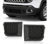 1 Coppia di Inserti Griglia Inferiore Paraurti Anteriore Sinistra Destra Compatibile con JEEP per RENEGADE 2015-2018, Nero ABS Sostituzione per 5XB62LXHAA 5XB63LXHAA