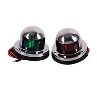 1 Coppia di luci di navigazione per barche a prua a LED Rosso e verde, kit luci per barche marine da 12 V per barche, luci di segnalazione a pontoni in acciaio inox