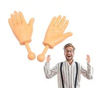 1 Coppia di Mani Finte Realistiche con Dita Mobili - Mani in Miniatura Realistiche con Dita Posizionabili, Adatte per Scherzi, Feste in Costume, Spettacoli di Burattini - Divertente Regalo Novità per 