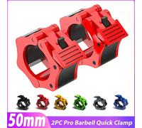 1 Coppia di Morsetti Spin Lock da 50mm, Collari per Bilanciere, Fermagli per Manubri da Palestra, Collari a Sgancio Rapido a Molla, Spin Lock Nero (1 paio),Rosso (1 paio),Blu (1 paio),Rosa (1 paio)Pol