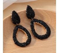 1 Coppia Di Nuovi Orecchini Alla Moda Semplici E Personalizzati A Forma Di Goccia D'acqua Intagliati Con Diamanti Completi Per Le Donne Tagli Unicavetro