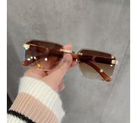 1 Coppia di occhiali da donna con lenti tinte senza montatura, in stile boho, accessori eleganti per ombreggiatura all'aperto, accessori da spiaggia, occhiali, base accessori moda donna autunno invern