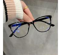 1 Coppia Di Occhiali Da Donna Stile Occhio Di Gatto Casual Per Uso Quotidiano, Montatura Trasparente, Accessori Occhiali Per Donna GeometricoPC