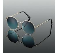 1 Coppia di Occhiali Geometrici Bicolore in Metallo, Stile Minimalista Moderno e Alla Moda, Adatti per Uomo, Ideali per Guida, Feste Rave, Fotografia di Strada, Festival Musicali, Vacanze in Spiaggia