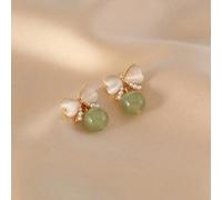 1 Coppia di orecchini a bottone con fiocco e pietra occhio di gatto, ciondolo in resina elegante e alla moda, accessori per San Valentino Tagli UnicaFrutta & verduraLega di alluminio