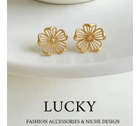 1 Coppia di orecchini a bottone floreali delicati e versatili di stile minimalista, adatti per l'uso quotidiano e per le feste delle ragazze adolescenti Tagli UnicaLettere,PianteLega di zinco