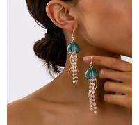 1 coppia di Orecchini a goccia con design a gelatina, orecchini vintage a nappa lunghi, accessorio unico di gioielleria stile oceano, regalo perfetto per donne e ragazze Tagli UnicaLega di ferro