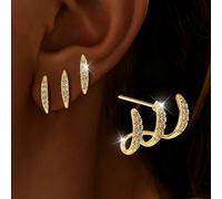 1 Coppia di orecchini a perno con strass - Eleganti orecchini argentati lucidi, carini e affascinanti, regalo perfetto per Natale, Ognissanti, Ringraziamento e amici. Le prime tre immagini sono solo d