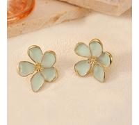 1 Coppia Di Orecchini A Perno Dal Design Unico Fiore Verde Chiaro Per San Valentino,Mamma,Madre,Festa Della Mamma,Regalo Tagli UnicaLega di ferro