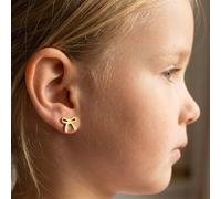 1 Coppia Di Orecchini A Perno In Acciaio Inossidabile Placcato In Oro Con Fiocco, Eleganti E Alla Moda, Adatti Per Bambine, Famiglia, Compagni Di mici, Per Strada, Feste, Festival, Estate, Sp