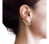 1 Coppia di orecchini asimmetrici in oro con design geometrico cavo a forma di pavone, indossabili in 2 modi diversi Tagli UnicaRame