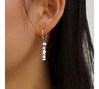 1 Coppia di orecchini di moda personalizzati con incisione del nome, orecchini minimalisti in oro, regalo ideale per San Valentino, famiglia, compleanno, anniversario, mamma e festa della mamma. Elega