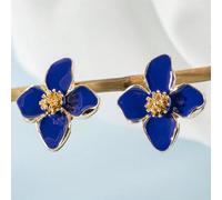 1 Coppia Di Orecchini Eleganti E Raffinati Alla Moda, Versatili, Bianchi, Rosa, Rossi, Bordeaux, Viola, Verdi, A Forma Di Fiore A 4, 5 O 6 Petali In Smalto, Adatti Per Uso Quotidiano, Vacanze, Regalo 