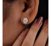 1 Coppia di Orecchini Eleganti e Romantici in Argento Sterling 925 con Diamanti Ovali da 0,5-2 Carati Montati a 4 Griffes, Regalo di Alta Qualità per Compleanni/Anniversari per la Fidanzata 1ct,0,5 ct