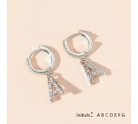 1 Coppia di orecchini pendenti con lettera iniziale eleganti e alla moda, incastonati con zirconi. Questi orecchini con lettera sono un regalo ideale per gli amici, esaltano la grazia e la raffinatezz