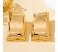 1 Coppia di orecchini pendenti eleganti e retrò dalla forma geometrica, realizzati in acciaio inossidabile con ganci in lega di titanio, orecchini pendenti di grandi dimensioni alla moda, adatti per l