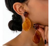 1 Coppia di orecchini pendenti in resina asimmetrici vintage, gioielli personalizzati e oversize adatti per uso quotidiano, vacanze, appuntamenti Tagli UnicaPMMA