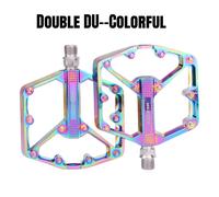 1 Coppia di pedali per mountain bike, pedali in lega di alluminio con cuscinetti, pattini in DU, accessori per bicicletta con 20 perni antiscivolo, pedali piatti lavorati CNC, piattaforma leggera da 9