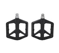 1 coppia di pedali piatti per bicicletta in fibra di nylon antiscivolo, pedali piatti per mountain bike con cuscinetti sigillati e chiodi antiscivolo per bici da strada, città (Nera)