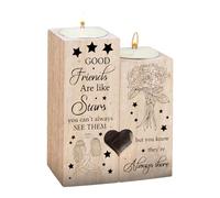 1 Coppia di Portacandele A Forma Di Cuore In Legno, Artigianato In Legno, Regali Di Amicizia Femminile, Regali Decorativi Per Le Migliori Amiche, Sorelle E Colleghi