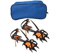 1 coppia di ramponi da esterno a 12 denti con molla, copri-scarpe antiscivolo per sci, escursionismo e alpinismo, tacchetti in acciaio ad alta elasticità adatti alle taglie di