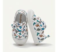 1 Coppia di Scarpe da Ginnastica Sportive e Comode per Bambini Piccoli, Multicolore con Disegni di Animali e Dinosauri, con Chiusura a Strappo, Adatte per Uso Quotidiano e Attività all'Aperto (Motivo 