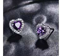 1 Coppia di semplici ed eleganti orecchini a perno a forma di cuore multicolore, un ottimo regalo per moglie e figlia (il materiale in rame è morbido, quindi il perno per l'orecchio può essere piegato